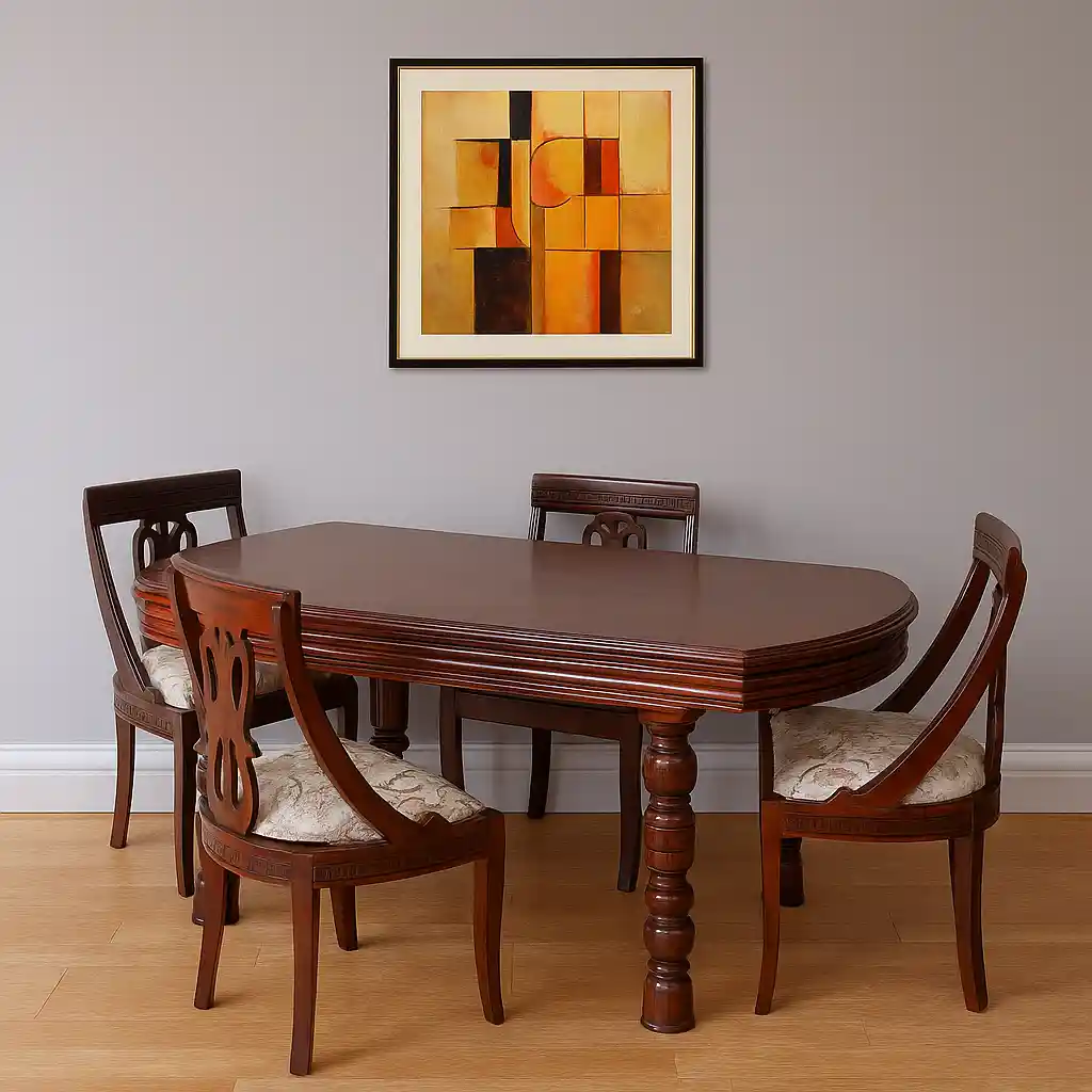 Heritage Acacia Wood 4-Seater Dining Set – Walnut Classic