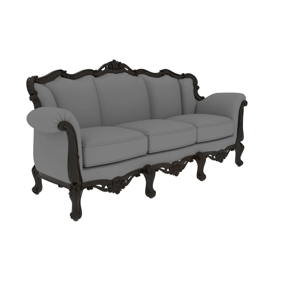 Heritage Luxe Teakwood Velvet Sofa Set - Image 3