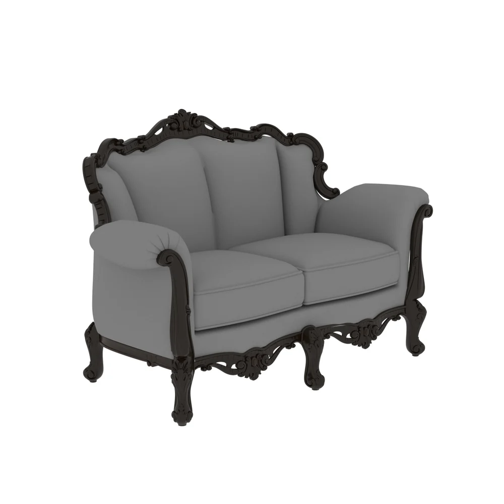 Heritage Luxe Teakwood Velvet Sofa Set - Image 4