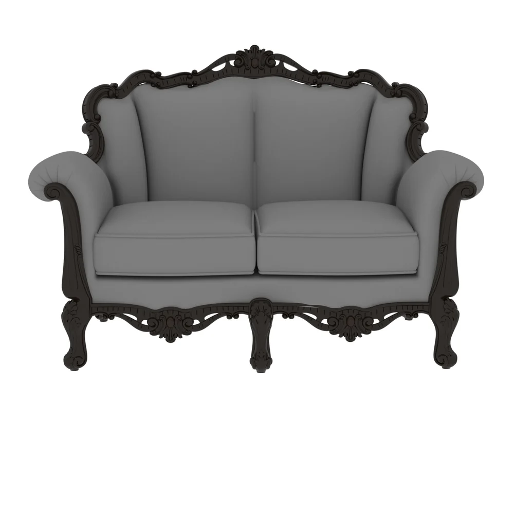 Heritage Luxe Teakwood Velvet Sofa Set - Image 7