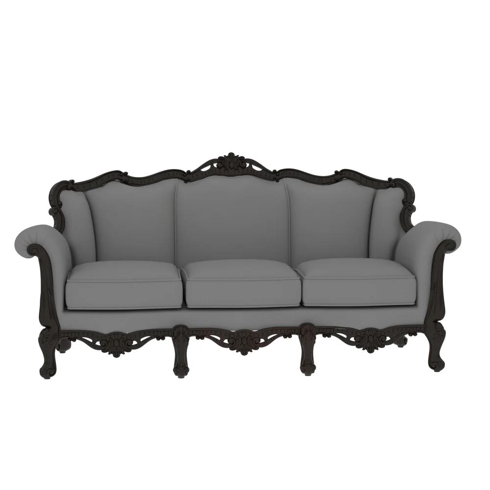 Heritage Luxe Teakwood Velvet Sofa Set - Image 8